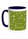 Arabic Letters Printed Coffee Mug Blue/White/Green 11ounce