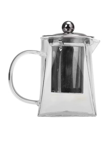 Tea Pot With Stainless Steel Strain Clear/Silver 500ml