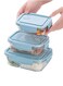 High boron glass fresh-keeping bowl set Microwave oven rectangular fresh-keeping box three sets