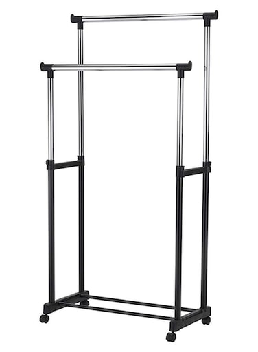 Double Pole Clothes Hanger Black/Sliver 84.5 x 43cm