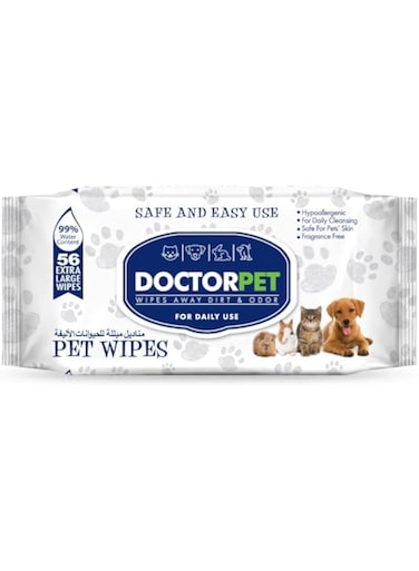 Dr Pet Doctor Pet Wipes for Cats and Dogs 56 Sheets, X-Large