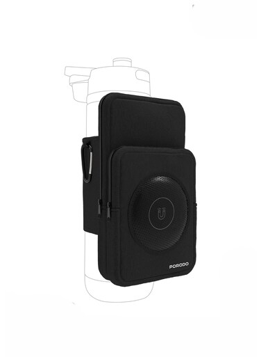 Magnetic Water Bottle Sleeve / Magnetic Mount for Secure Surface Attachment / Magnetic Phone Holder / Durable Material /Portable &amp; Compact for Outdoor, Gym, Travel - Black