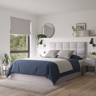 Berlin Upholstered Twin Size Bed (120 X 190 CM) Grey Color