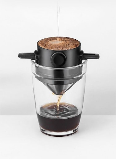 Pour Over Coffee Filter Black/Silver