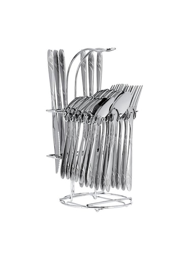 25-Piece Stainless Steel Cutlery Set Silver