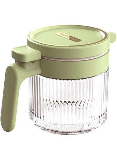 . Glass Spice Jar, Moisture Proof Spice Containers with Spoons, Mini . Storage Jar with Flapper Caps, for Kitchen Salt, Sugar, Peppers(Green)