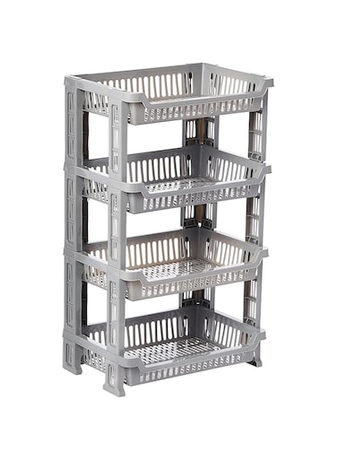 RoyalFord 4 Layer Vegetable Rack RF10878 Plastic Multi Purpose Storage Rack Stand for Fruits and Vegetables Storage Rack for Home, Multicolor