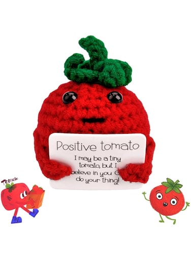 TERRIFI Positive Potato Doll, Positive Potato Crochet Wool Doll, Good Luck Gifts, Pocket Hug Gift, Funny Knitting Wool Potato with Positive Card, for Friends Party Birthday Decoration