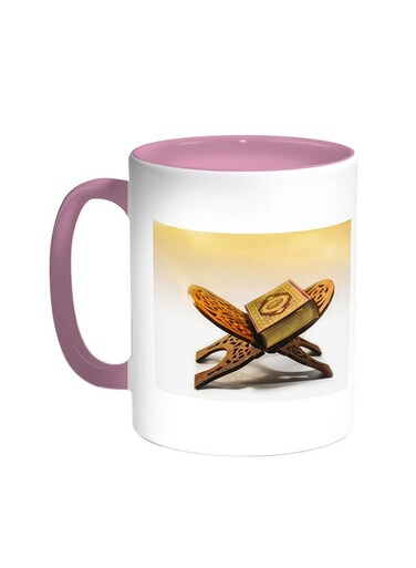 Islamic - The Quran Printed Coffee Mug Pink/White 11ounce