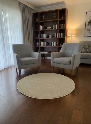 MAXQON&reg; Premium Round Rug &ndash; 100x100cm Soft Floor Mat for Living Room, Bedroom, or Balcony