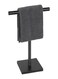 Stainless Steel T-Shaped Matte Black Freestanding Hand Towel Holder Rack with Square Base for Bathroom Kitchen Countertop