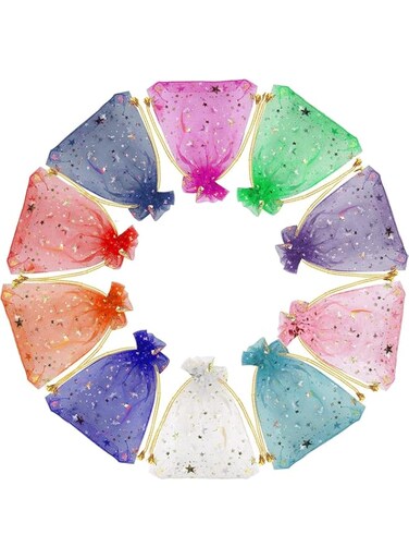 AM ANNA 100PCS Moon Bags Organza Bags (10 x 15cm)