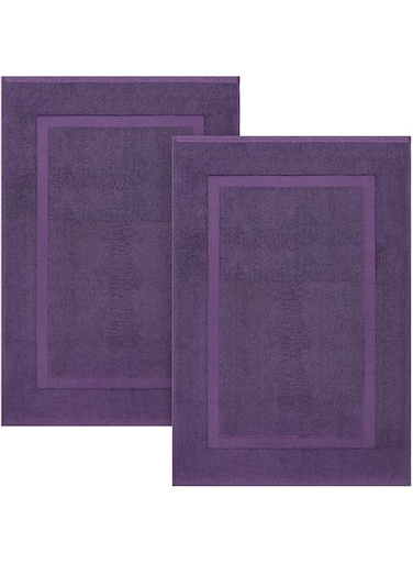 Utopia Towels Cotton Banded Rug Bath Mats, [Not a Bathroom Rug], 21x34 Inches, 100% Ring Spun Cotton - Highly Absorbent and Machine Washable Shower Bathroom Floor Mat, Plum, 2 Pack