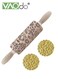 Wooden Embossed Rolling Pin for Baking, Deeply Carved Embossed Rolling Pins, with Flowers and Leaves Pattern, Designs for Baking Cookies Stamps Roller DIY Tools
