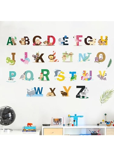 Big Bargain Store Kids Wall Decals, DIY Letter Theme Wall Stickers, Animals Wall Decals,Educational Wall Decor, Suitable for Kids Bedroom Living Room Nursery Classroom