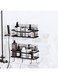 ANTOLE Bathroom Shelves No Drilling,Wall Mounted Storage Organized Rack with 4 Hooks, SUS304 Stainless Steel Shower Storage Organizer for Bathroom, Toilet and Kitchen