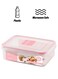 630ml BPA-Free Plastic Leak Proof Food Container with Pink Accents and Inner Divider Airtight Meal Prep Lunch Box Storage Microwave Dishwasher Safe Made in Korea