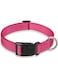 BOOMIBOO Reflective Dog Collar with Buckle Adjustable Safety Nylon Collars for Small Medium Large Dogs, Pink L