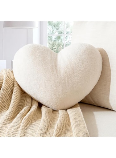 Vdoioe Heart Shaped Throw Pillows Super Soft Faux Rabbit Fur Heart Throw Pillow, Wedding Decor, Home Decoration