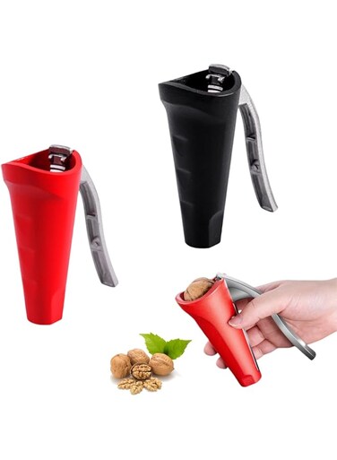 Multifunctional Nut Sheller, 2PCS Nut Cracker Tool with Container, Splash Resistant and Labor Saving Features, Metal Cracking Tool Heavy Duty Bottle Opener Kitchen Sheller, Automatically Bounce Back