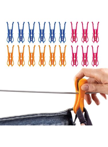 Hegs Pegs, Made In Australia, Cloth And Laundry Hanging Clips, Heavy Duty Durable 18 Pieces Colourful Clothespins Pack, Heg-Ct64-Mix-B2021