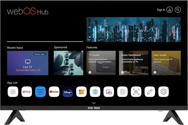 STAR TRACK 100 Inch 4K Ultra HDR Smart TV   webOS Hub, Dolby Audio, Bezel, Magic Remote, Bluetooth, Netflix, YouTube, Satellite Receiver