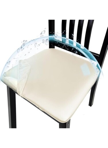 Waterproof Pu Dining Chair Seat Covers, Waterproof Kitchen Chair Covers Stretch Chair Cover, for Kitchen, Dining Room, Hotel,D,2pack