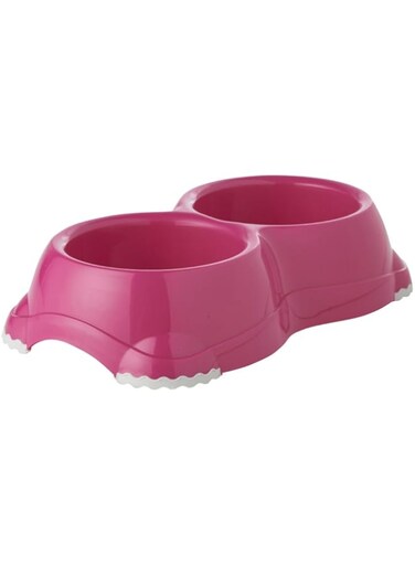 Moderna Double Smarty Pet Bowl, 2 X 330 Ml, Hot Pink