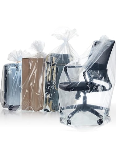 Fainne 16 Pcs Clear Giant Plastic Storage Bags Extra Large Furniture Suitcase Storage Bag Jumbo Plastic Moving Bags for Clothes Furniture Luggage Comforter Chair Bike Blanket, 4 Sizes