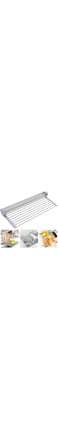Searik Over The Sink Dish Drying Rack, Roll up Sink Dish Drainer Rack Multipurpose Foldable Kitchen Stainless Steel Dish Rack Sink Drying Rack (17.7&rdquo; x 11.8&rdquo;)