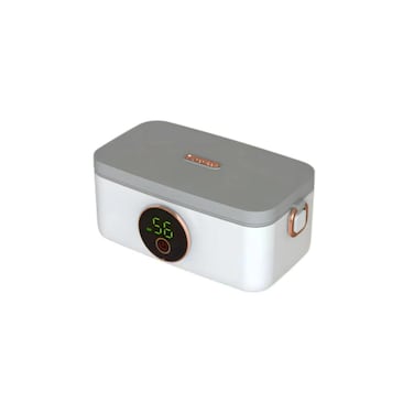 Rechargeable Electric Heated Lunch Box with Digital Display, 1000ml, Portable &amp; Leak-Resistant