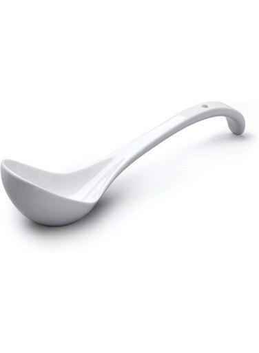 Traditional Porcelain Sauce and Soup Ladle, 27cm &acirc;&euro;&ldquo; White