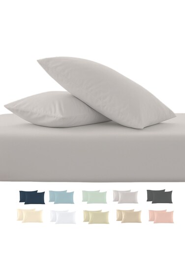 Scape Linen 600 Thread Count Egyption Cotton 2 Pillowcases Set (Standard, Silver)