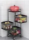3 Layer Square Shaped Rotating Multi-function Home Kitchen Storage Basket Trolley