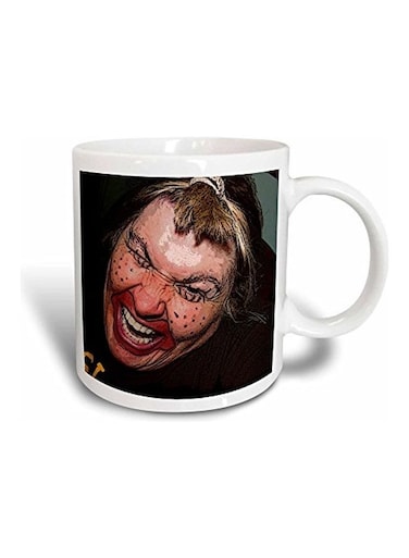 Lady Dressed Up Like Clown Printed Mug Multicolour
