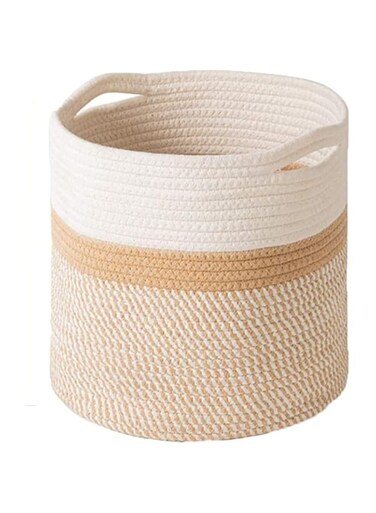 Loloty 30cm * 30cm Laundry Baskets, Woven Storage Basket with Handles, Decorative Basket for Living room, Toys Bin, Pillows, Blankets, Clothes