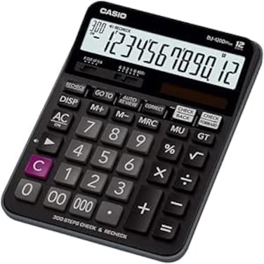 Casio DJ-120D Plus 300 Steps Check and Correct Desktop Calculator with Bigger Screen/Keys (12 Digit)