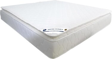 INFINI HOMES Premium Visco White Memory Foam Mattress with Pillowtop (200W X 210L X 30H)