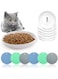 BNOSDM 6 Pcs Cat Food Bowls Ceramic Cat Dishes with Non-Slip Silicone Mats, Shallow Flat Kitten Bowls Set Pet Wet Food Plates for Kitty and Small Cats