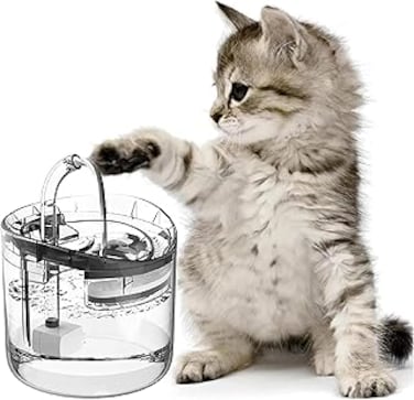 Cat Water Fountain, Dog Water Dispenser, Automatic Pet Drinking Fountain with Faucet Kits, 64oz/1.8L Super Quiet, Transparent Healthy &amp; Hygienic Drinking Bowl for Cats, Dogs, Multiple Pets