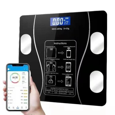 Bluetooth Smart Body Weight Scale with BMI Analysis, Digital Glass Scale 180kg Capacity