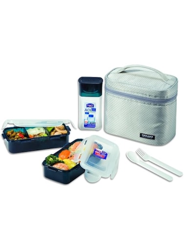 LocknLock Zip Bag Lunch Box Set- Grey