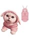 ANIAC Pet Hoodie Cat Rabbit Outfit with Bunny Ears Cute Sweatshirt Spring and Autumn Puppy Knitted Sweater Kitty Soft Knitwear (Medium, Pink)