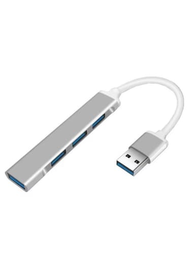 Portable USB Hub Splitter, Mini Multi-Port Expander for Desktop, Laptop, Phone, USB, Type-C, 4 Port Adapter