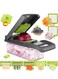 Vegetable Chopper - Time-and Labor-Saving Food Chopper - Pro Onion Chopper Vegetable Cutter and Dicers &iuml;&frac14;&OElig;12 in 1 Multifunctional Veggie Chopper&iuml;&frac14;&OElig;Container for Salad Potato Carrot Garlic