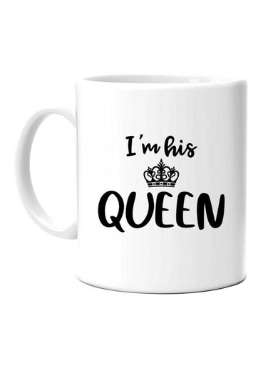 Print I Am His Queen Printed Mug White/Black
