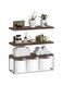 Bathroom Shelves Over Toilet with Storage Basket, Floating Bathroom Wall Shelves for Home Organization &amp; Wall Decor, Bathroom/Kitchen/Living Room Shelves,Natural Wood