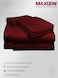 MAXQON Fitted Bed Sheet +2Pcs Pillow Covers, Double Size 120x200+15cm, Color Maroon
