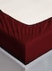 MAXQON Fitted Bed Sheet +2Pcs Pillow Covers, Double Size 120x200+15cm, Color Maroon