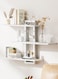Floating Shelves, 3-Tier Wooden Hanging Shelves for Bathroom and Bedroom Storage, Decorative Wall-Mounted Display Shelf for Plants, Books, Pictures, White